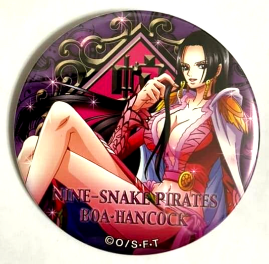 One Piece Yakara PINK & GOLD Can Badge Button Boa Hancock