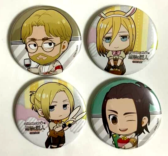 Attack On Titan Animate Can Badge Button x4 Annie Gabi Historia Zeke