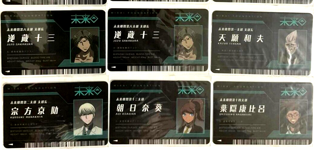 Danganronpa Student Plastic Card ID x12 Izayoi Sakakura Asahina Munakata