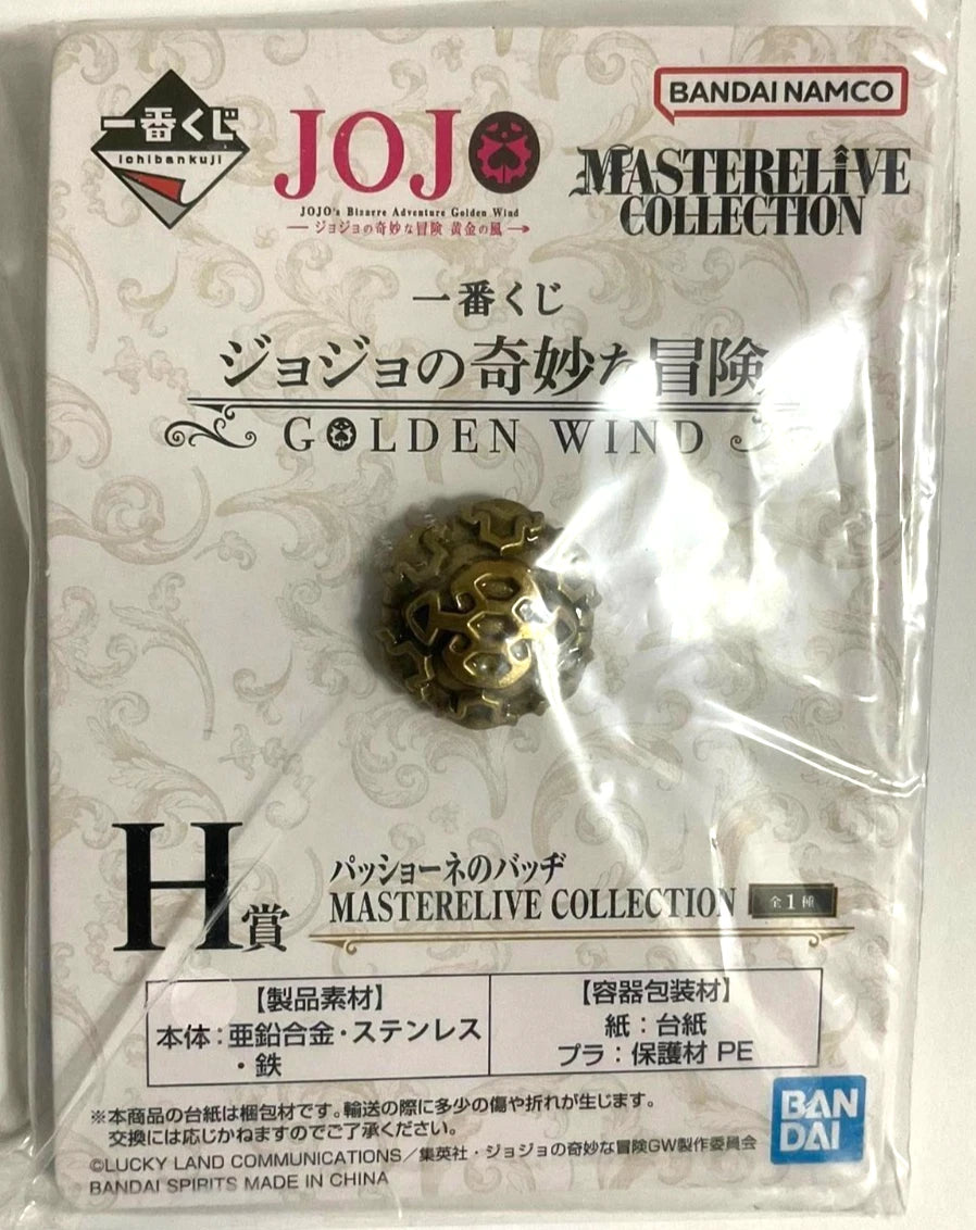 JOJO Golden Wind MASTERELIVE COLLECTION Kuji Stainless Badge Button Passione