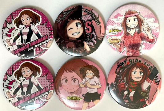 My Hero Academia Jump Shop Acrylic Can Badge Button x6 Ochako Uraraka