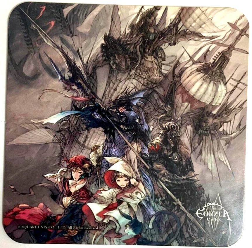 Final Fantasy XIV Art Coaster Dragoon White Mage Summoner Eorzea Cafe