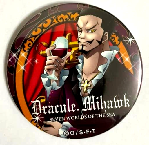 One Piece Yakara PARTY Can Badge Button Dracule Mihawk