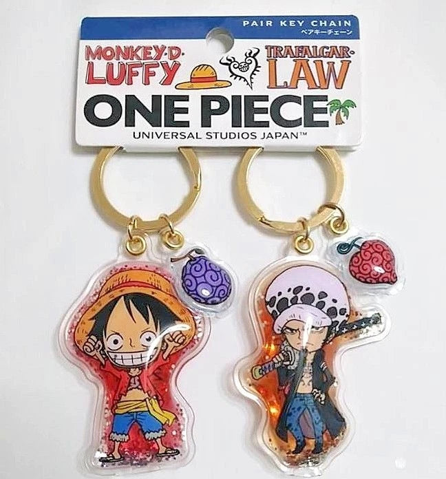 One Piece Pair Gel Keychain Luffy Law Devil Fruit USJ 2018 Eiichiro Oda xde