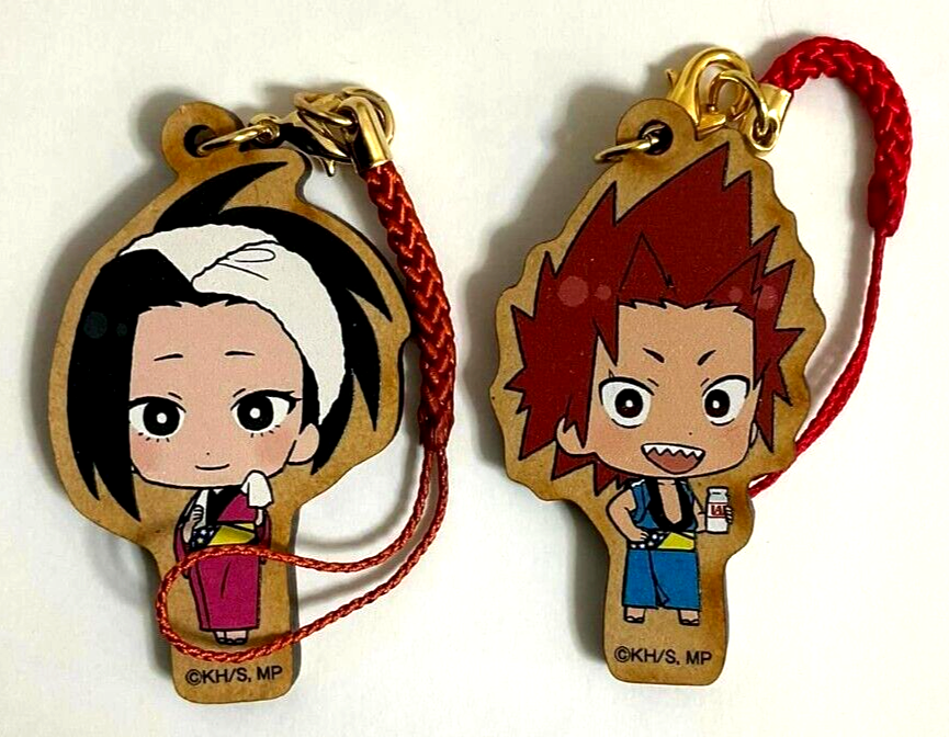 My Hero Academia Oedo Mini Wooden Strap Charm Eijiro Kirishima Momo Yaoyorozu