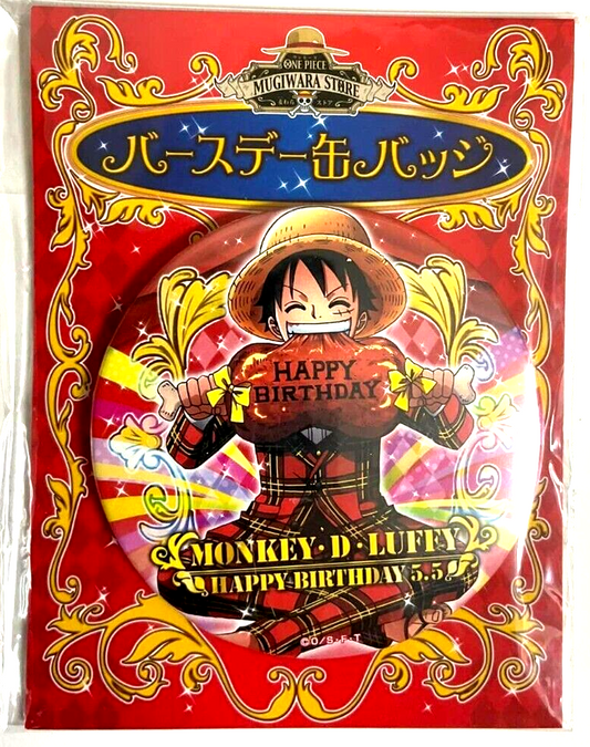 One Piece Bday Can Badge Button Monkey D Luffy Yakara