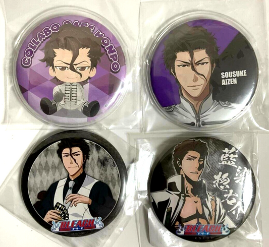 Bleach Can Badge Button Collection x4 Sosuke Aizen