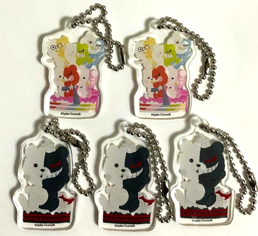 Danganronpa Fuwaponi Acrylic Keychain Strap x5 Monokuma Monomi Spike xde