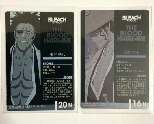 Bleach Blood Warfare Clear Card Collection Kenpachi Zaraki Shunsui Kyoraku xde