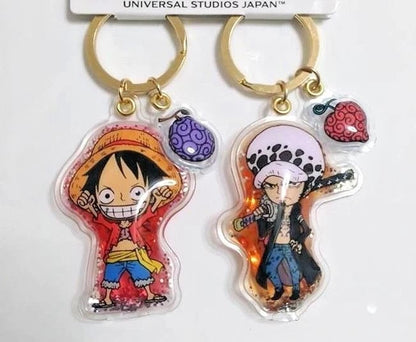 One Piece Pair Gel Keychain Luffy Law Devil Fruit USJ 2018 Eiichiro Oda xde