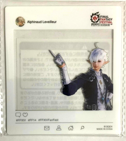 Final Fantasy XIV Fan Festival 2024 SNS Acrylic Clear Card Alphinaud Leveilleur