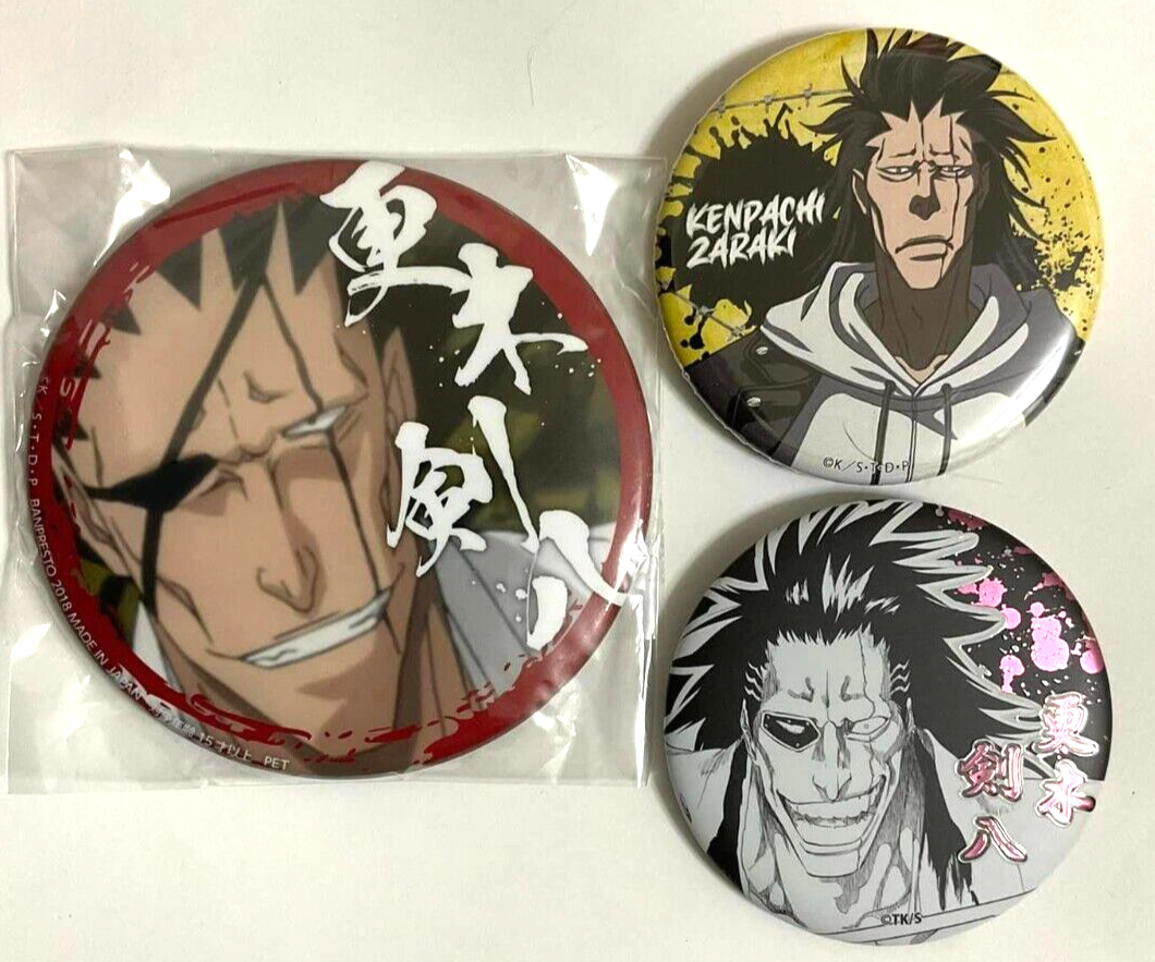 Bleach Can Badge Button Collection x3 Kenpachi Zaraki