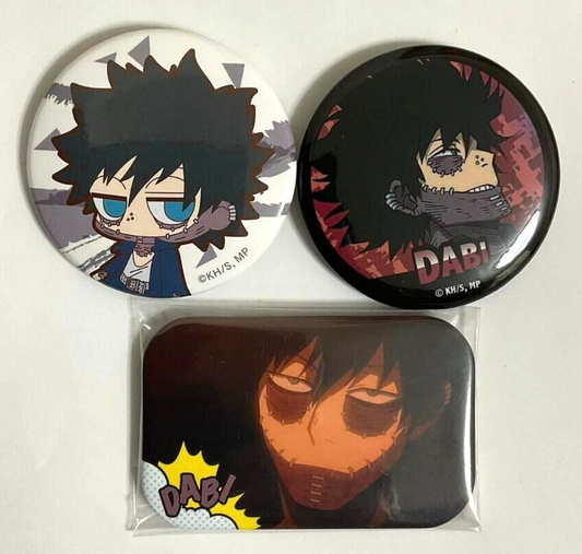 My Hero Academia Jump Shop Original Can Badge Button x3 Toya Todoroki Dabi