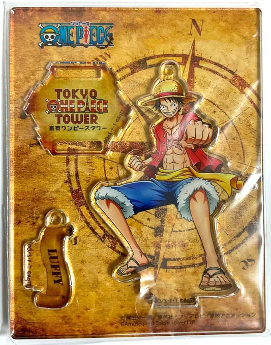 One Piece Acrylic Stand Monkey D Luffy Tokyo Tower Limited Gold xde