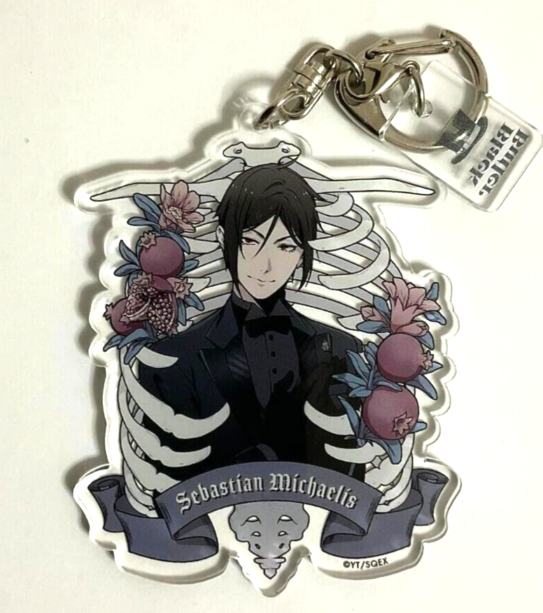 Black Butler Rich Black Acrylic Keychain Strap Sebastian Mchaelis