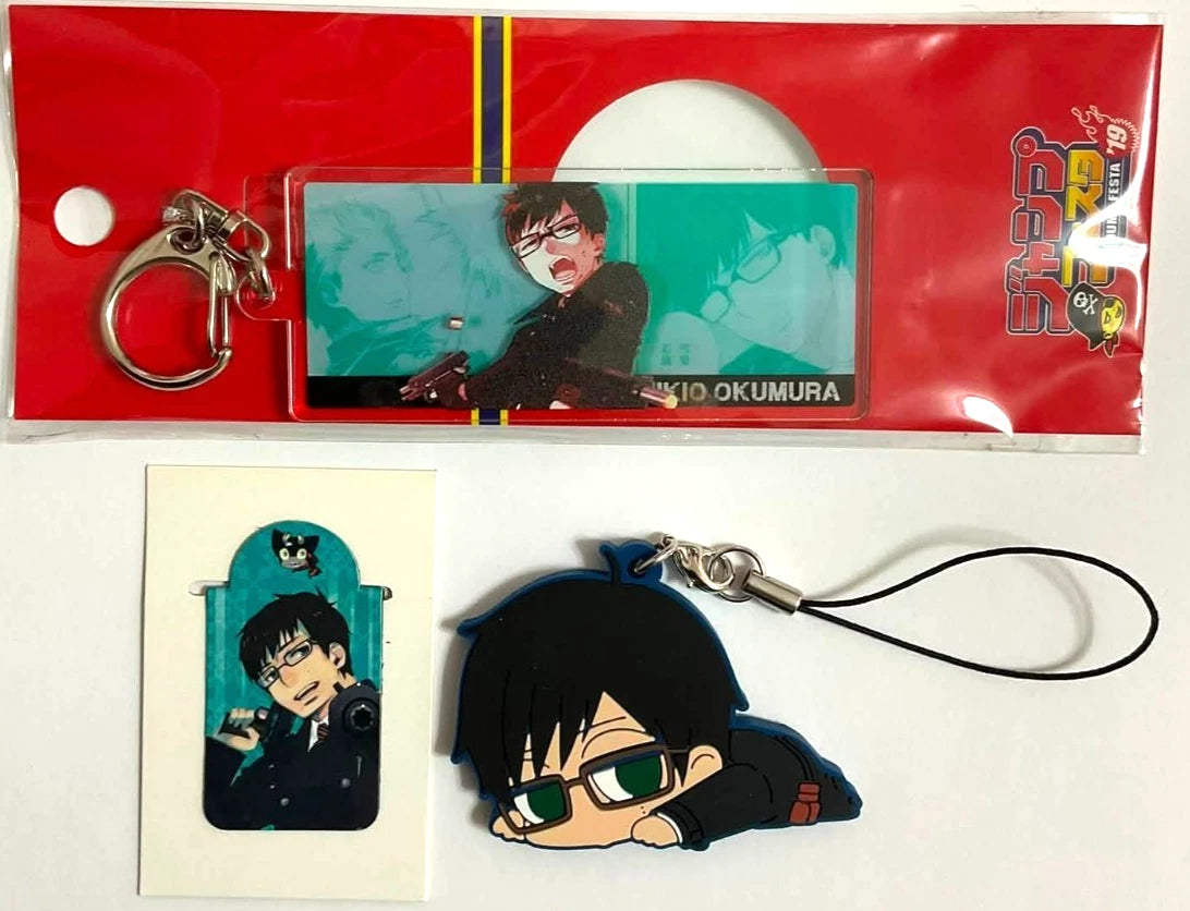 Blue Exorcist Rubber Strap Acrylic Keychain Magnet Clip Yukio Okumura xde