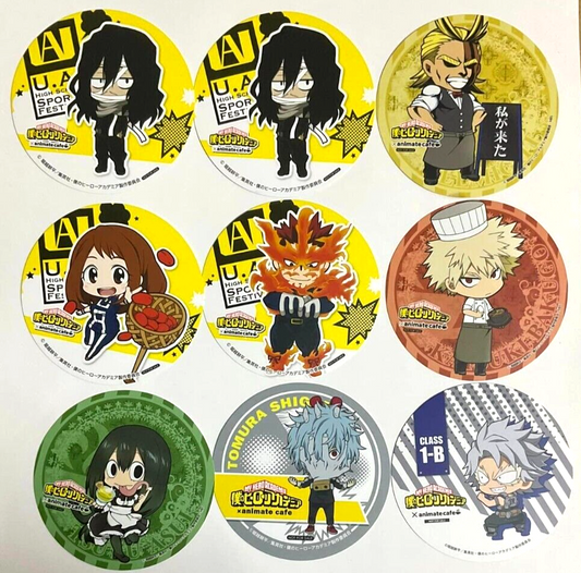 My Hero Academia Animate Coaster x9 Bakugo Aizawa All Might Endeavor Uraraka