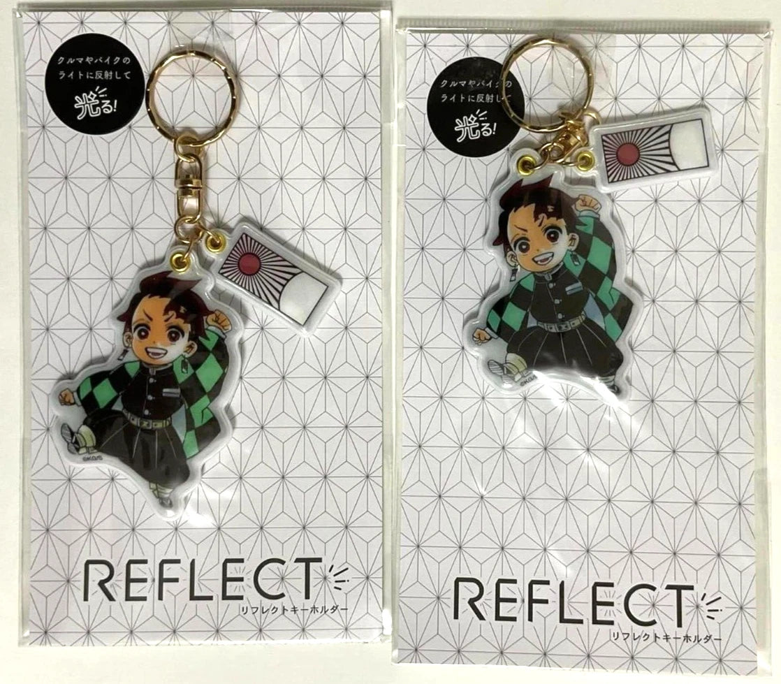 Kimetsu no Yaiba Demon Slayer REFLECT Keychain Strap x2 Tanjiro Kamado xde