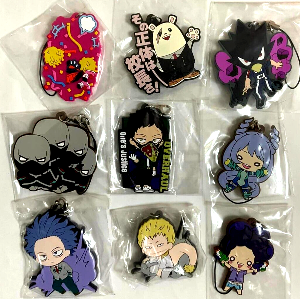 My Hero Academia Nitotan Rubber Strap Charm x9 Nejire Shinso Twice Tokoyami Nezu