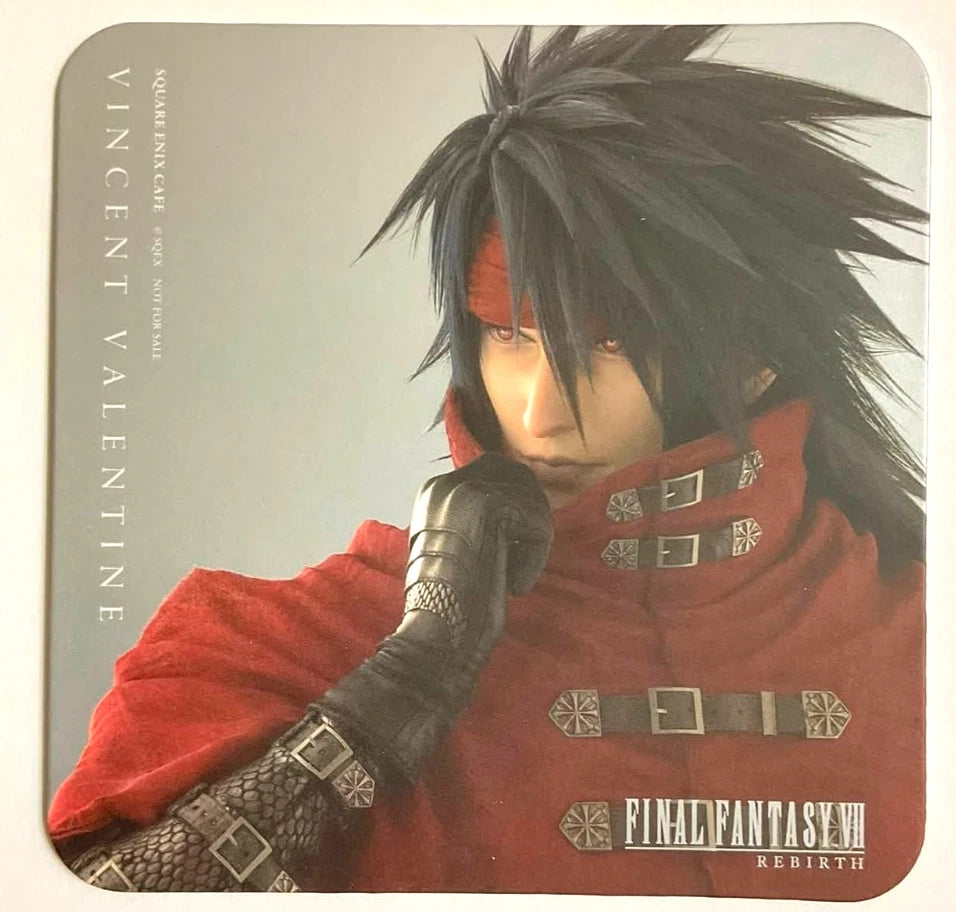 Final Fantasy VII Rebirth x Square Enix Cafe Paper Coaster Vincent Valentine xde