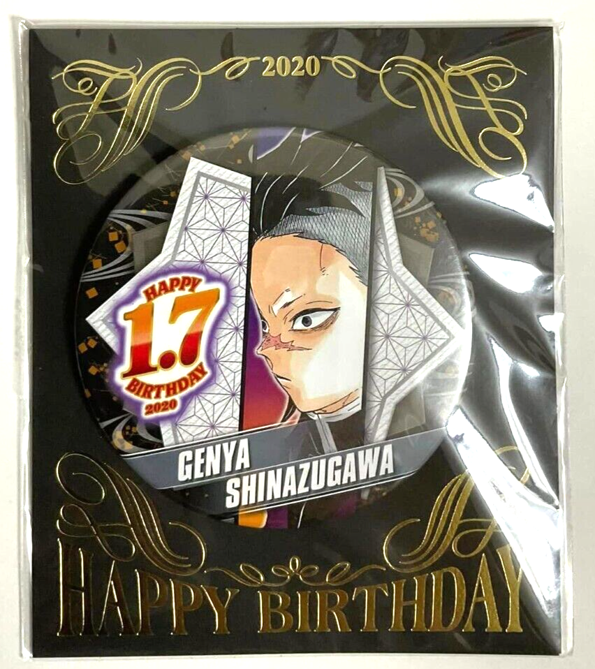 Kimetsu no Yaiba Demon Slayer Bday Can Badge Button Genya Shinazugawa