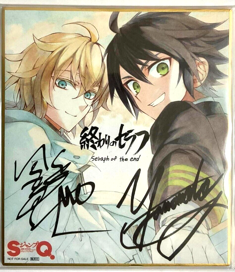 Seraph of the End Mini Autograph Shikishi Yuichiro Mikaela Hyakuya Anime Festa