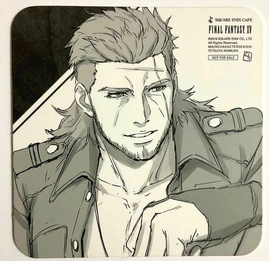 Final Fantasy XV White Coaster Gladiolus Amicitia Square Enix Cafe xde