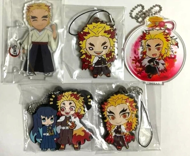 Kimetsu Yaiba Demon Slayer Acrylic Stand Rubber Strap Kyojuro Rengoku xde