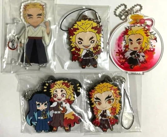 Kimetsu Yaiba Demon Slayer Acrylic Stand Rubber Strap Kyojuro Rengoku xde