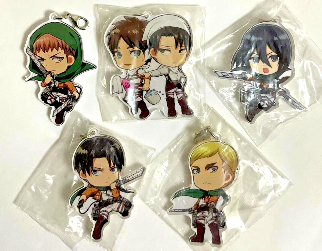 Attack on Titan Kuji Plastic Keychain Strap Charm Eren Levi Jean Erwin Mikasa