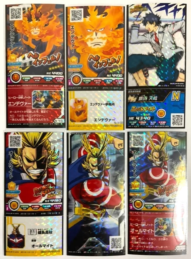 My Hero Academia Trading Card Heroes Battle All Might Endeavor Tenya Iida xde