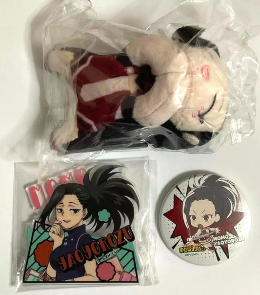 My Hero Academia Acrylic Badge Button Plush Doll Mascot Momo Yaoyorozu