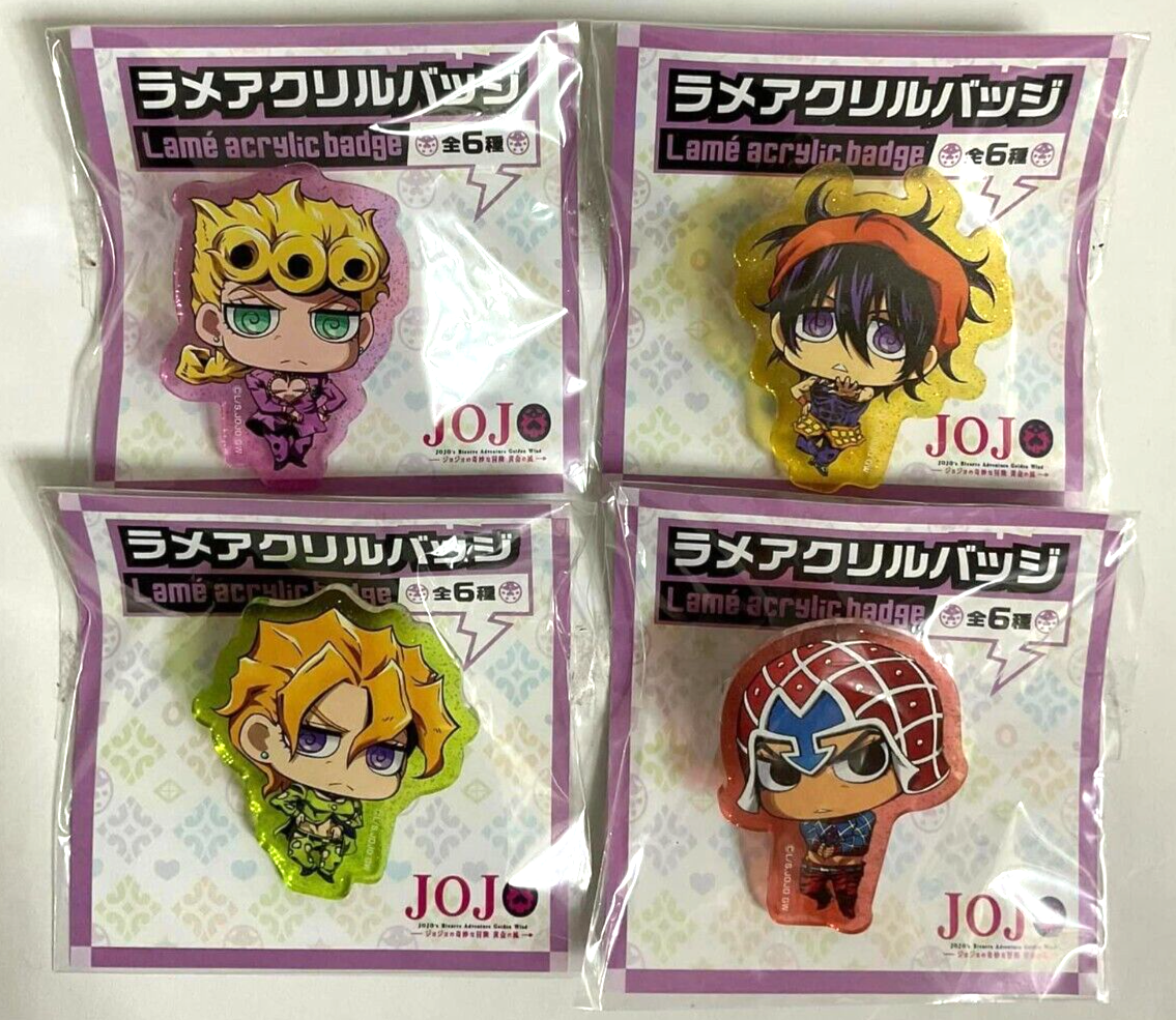 JOJO Golden Wind Lame Acrylic Badge Button Giorno Giovanna Mista Fugo Narancia