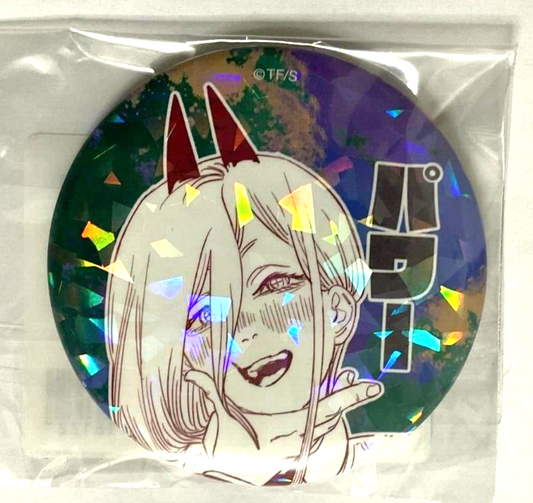 Chainsaw Man All Star Hologram Can Badge Button Power