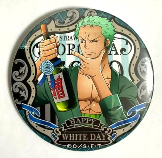 One Piece Yakara White Day Can Badge Button Roronoa Zoro