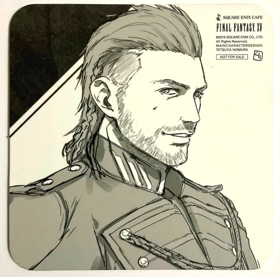 Final Fantasy XV White Coaster Nyx Ulric Square Enix Cafe xde