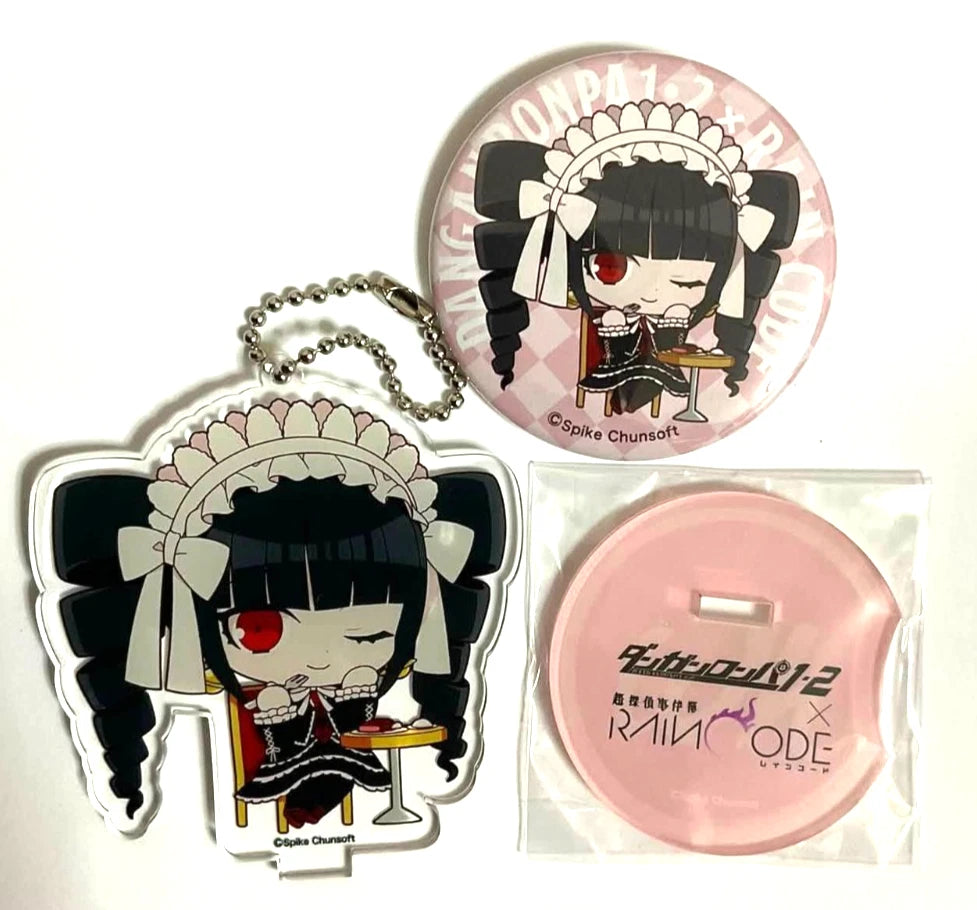 Danganronpa x Rain Code Collabo Acrylic Stand Badge x2 Celestia Ludenberg