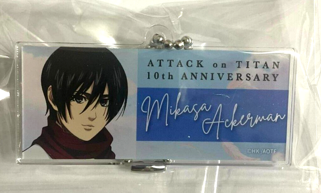 Attack On Titan ATTACK FES 10th Acrylic Name Plate Keychain Mikasa Ackerman