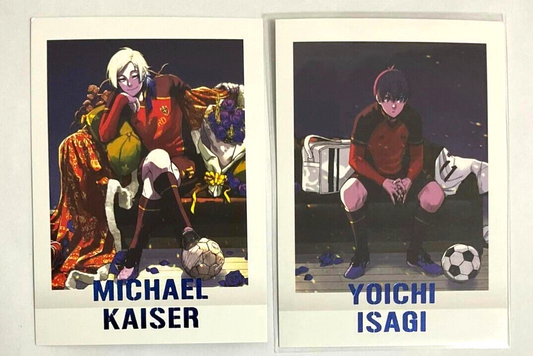 Blue Lock Exhibition Foil Stamping Card Yoichi Isagi Michael Kaiser 6.3x8.9cm
