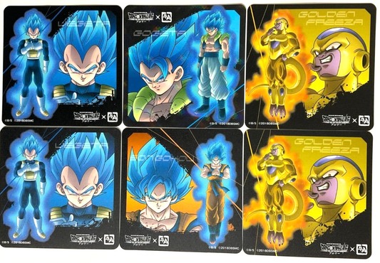 Dragon Ball Super Original Coaster x6 Son Goku Vegeta Gogeta Freeza