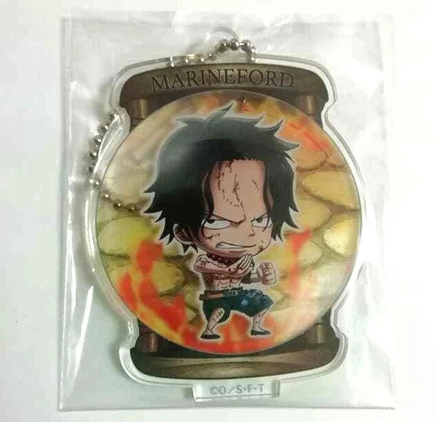 One Piece Marineford Acrylic Keychain Portgas D Ace Whitebeard Eiichiro Oda xde
