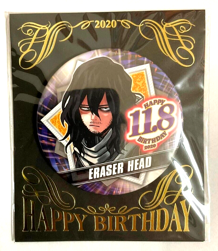 My Hero Academia Jump Shop Bday Can Badge Button Shota Aizawa