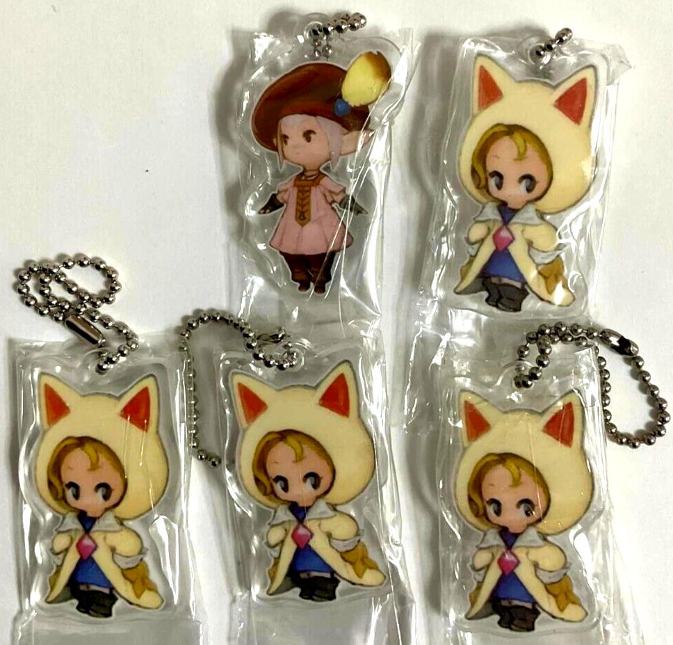 Final Fantasy XIV Eorzea Mini Acrylic Keychain Strap x5 Krile Tataru