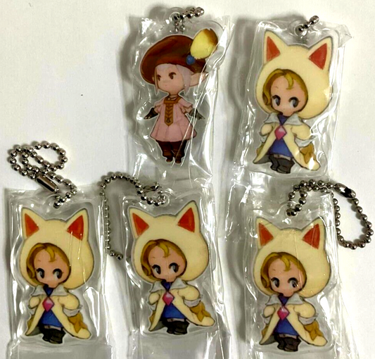 Final Fantasy XIV Eorzea Mini Acrylic Keychain Strap x5 Krile Tataru