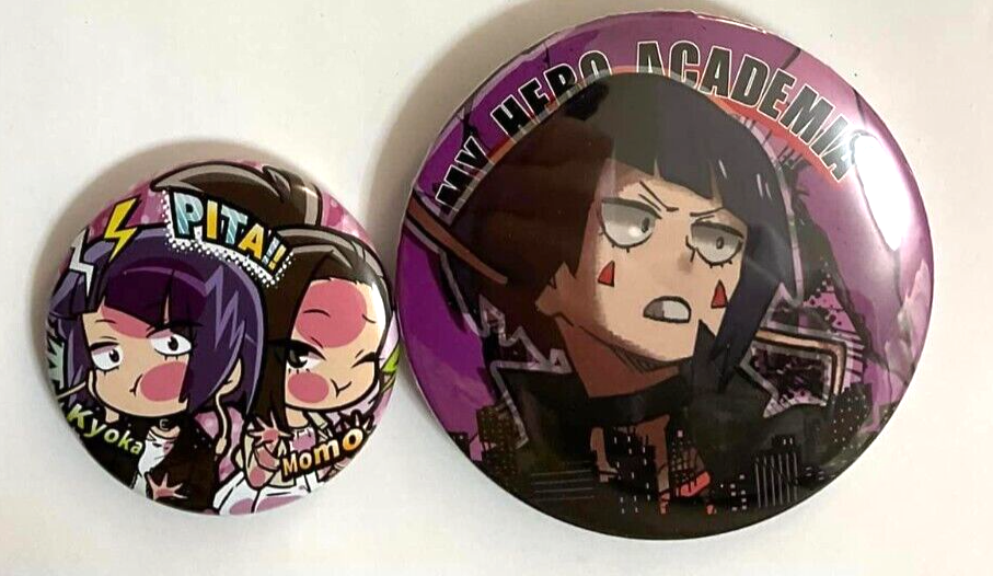 My Hero Academia Pita Can Badge Button x2 Kyoka Jiro Momo Yaoyorozu