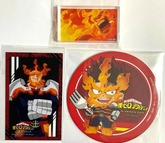 My Hero Academia Coaster Mini Card Acrylic Block Stand x3 Endeavor