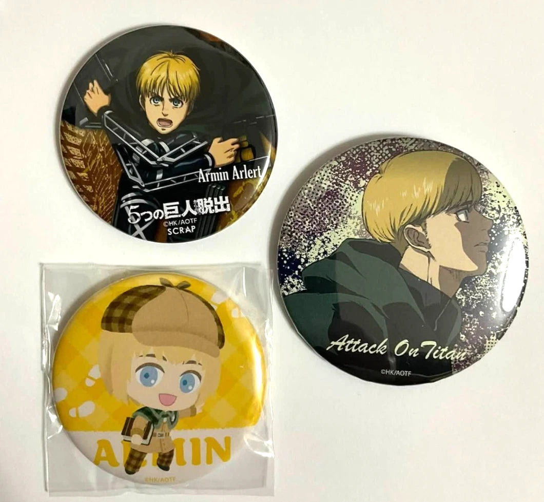 Attack On Titan The FINAL Can Badge Button x3 Armin Arlert xde