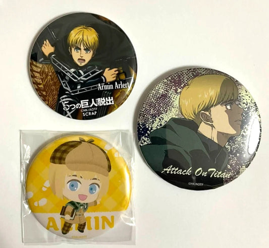 Attack On Titan The FINAL Can Badge Button x3 Armin Arlert xde