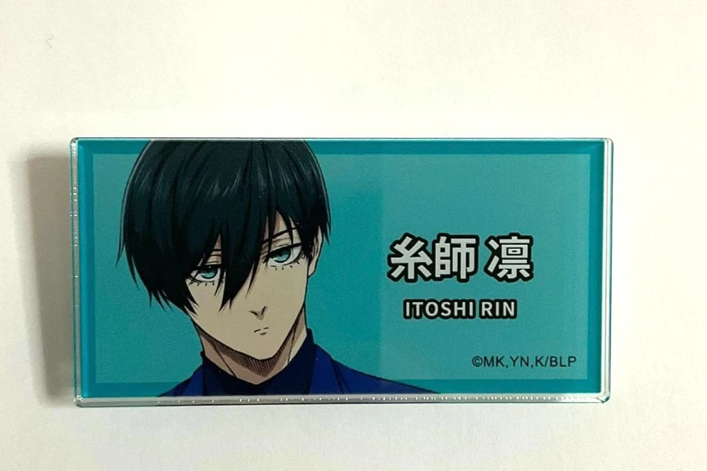 Blue Lock EGOIST Exhibition Acrylic Name Badge Button Rin Itoshi