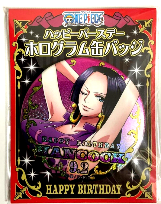 One Piece Bday Hologram Can Badge Button Boa Hancock